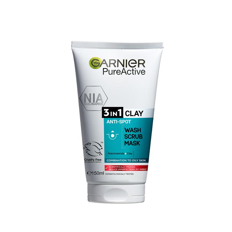 GARNIER PURE ACTIVE 3*1 WASH+SCRUB 150 ML