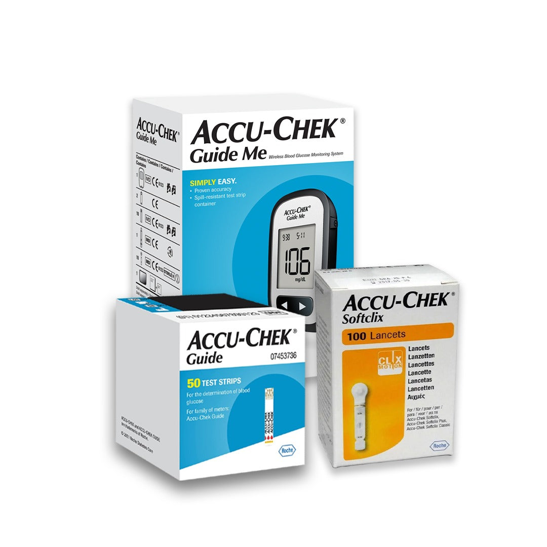 Accu-Chek Guide Me Meter + 50 Test Strip + Free Softclix 100Pcs