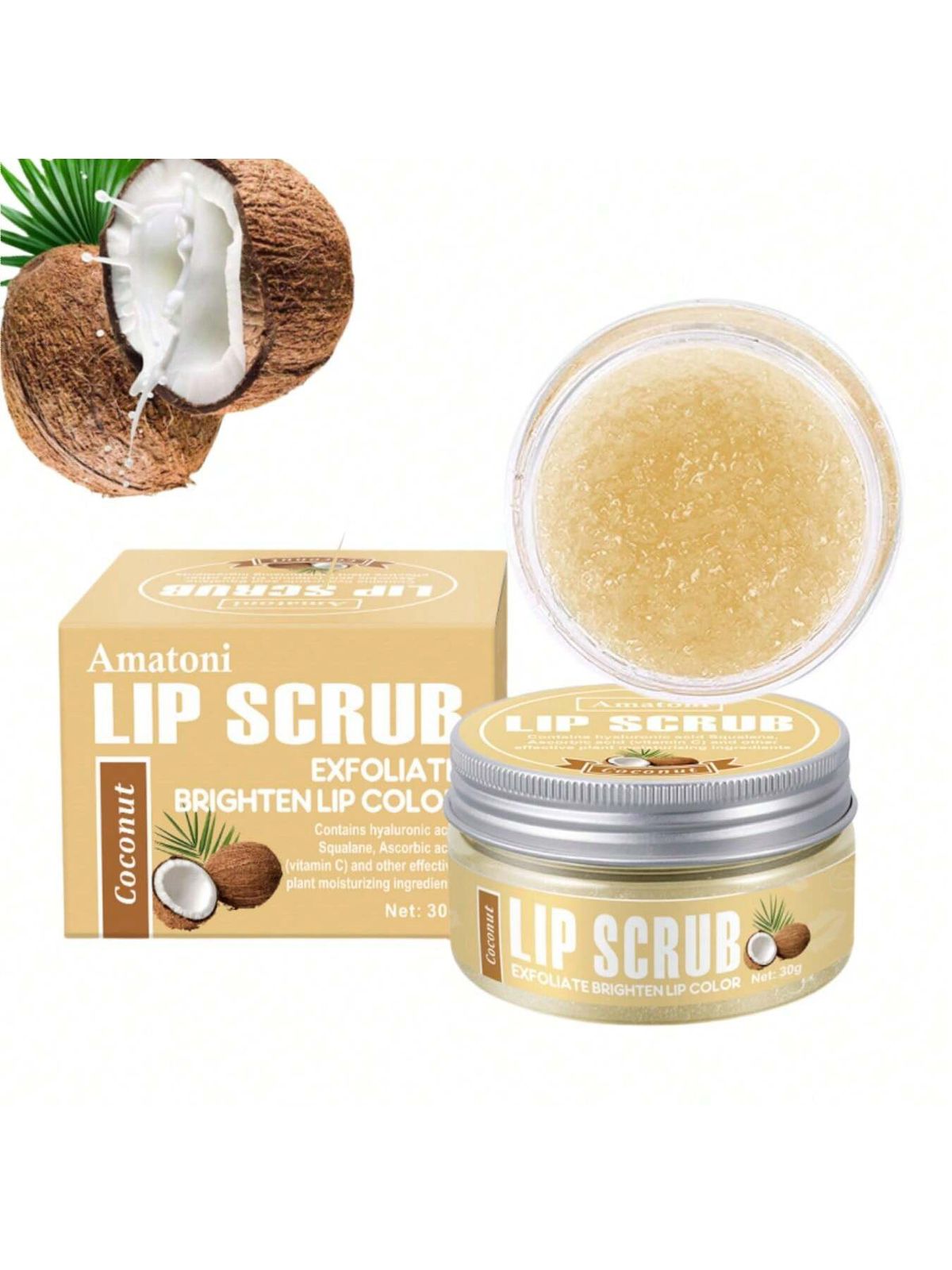 Amatoni Coconut Lip Scrub 30g