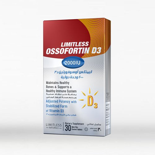 Limitless Ossofortin D3 (2.000 I.U.) 30 Tabs.