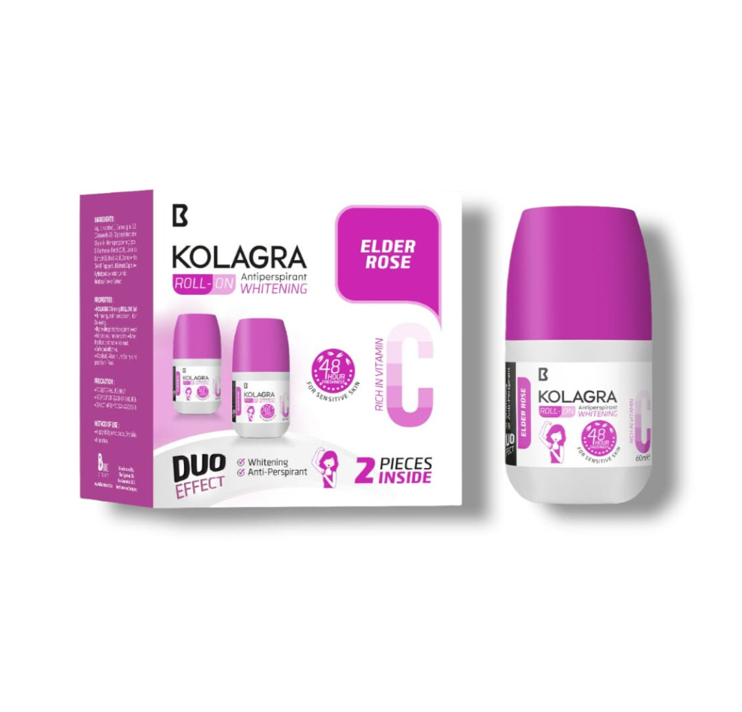 Kolagra whitening Roll on 2*1 promo pack 1+1 Elder Rose 60ML